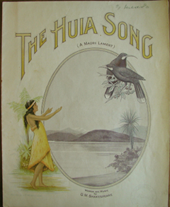 The Huia Song, sheet music, (front-cover)