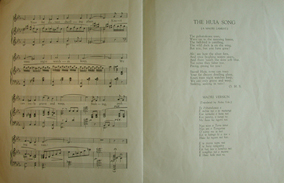 Link to larger image of the Huia Song, sheet music, p.4 & lyrics page