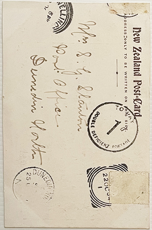 (back of postcard) Tinakori Road, 1860, Old Wellington series