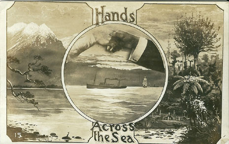 Trevor Lloyd postcard, Hands Across the Sea, -- LINK to larger image