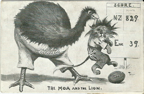 Trevor Lloyd postcard, The MOA and the Lion
