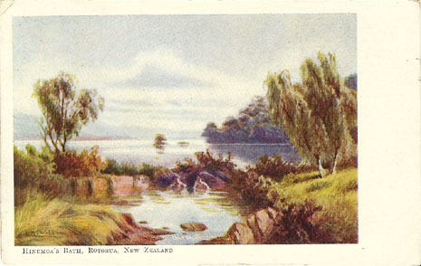 (front of postcard) Wilson postcard, Wanganui River, New Zealand