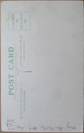 (back of postcard) G Robley postcard, Card (10), Lithograph; Maori Haka