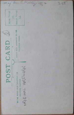 (back of postcard) G Robley Postcard, Pen & Ink drawing; Maori chief