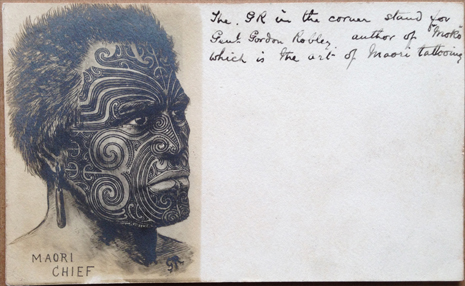(front of postcard) G Robley Postcard, Lithograph; Tomika te Mutu, chief of Ngai-te-Rangi, Tauranga