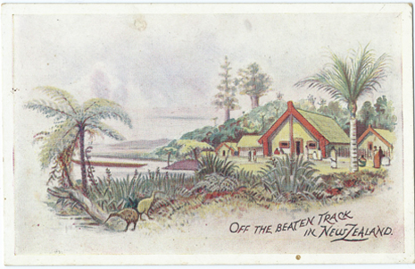 (front of postcard) Wilson Bros. Postcard,  Off the beaten track in New Zealand (from set 1)