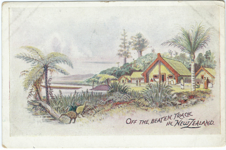 (front of postcard) Wilson Bros. Postcard,  Off the beaten track in New Zealand (from set 1)