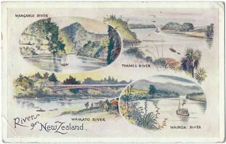 (front of postcard) Wilson Bros. Postcard, Rivers of New Zealand