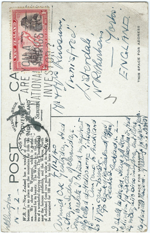 (back of postcard) Wilson Bros. Postcard, Rivers of New Zealand