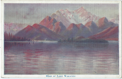 (front of postcard) Wilson Bros., Lake Wakatipu (from set 2)