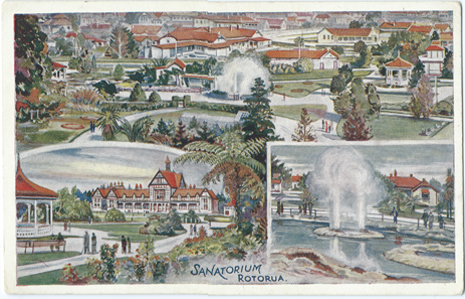 (front of postcard) Wilson Bros., Sanatorium Rotorua (from set 3)