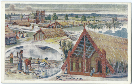(front of postcard) Wilson Bros. Postcard, Rotorua New Zealand