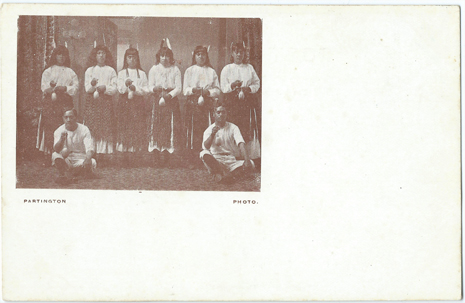 (front of postcard) Partington Postcard, Partington photograph; Group of young Maori