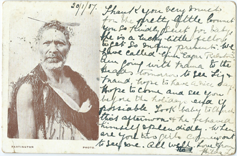 (front of postcard) Partington Postcard, Partington photograph; Maori Elder