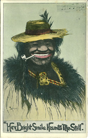 (front of postcard) Trevor Lloyd postcard, Her Bright Smile Haunts the Still, colour