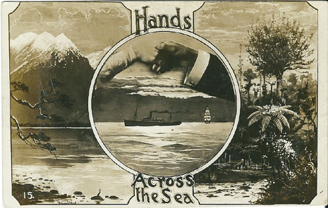 Trevor Lloyd postcard, Hands Across the Sea, -- LINK to larger image