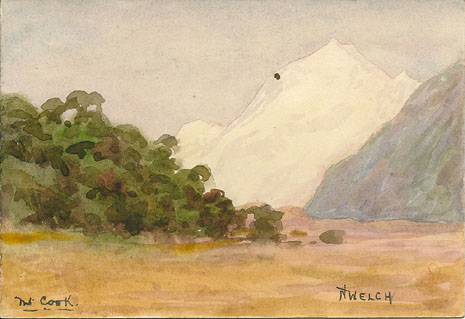 (front of postcard), Mt. Cook