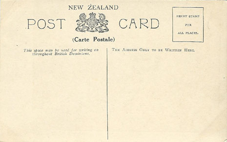 (back of postcard) Wilson postcard, Manawatu Gorge, New Zealand