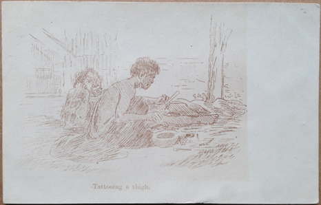 Card (11) — G Robley postcard, Lithograph; Maori Tattooing
