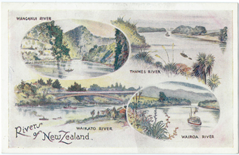 Wilson Bros. Postcard, Rivers of New Zealand, -- LINK to larger image