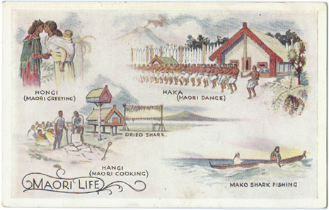 Wilson Bros. Postcard, Maori Life and Customs, -- LINK to larger image