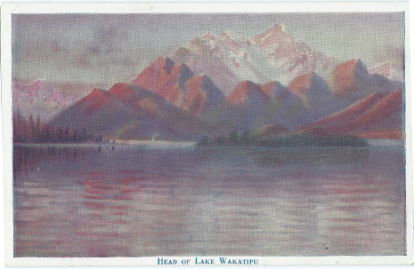 Wilson Bros. Postcard, Lake Wakatipu, -- LINK to larger image