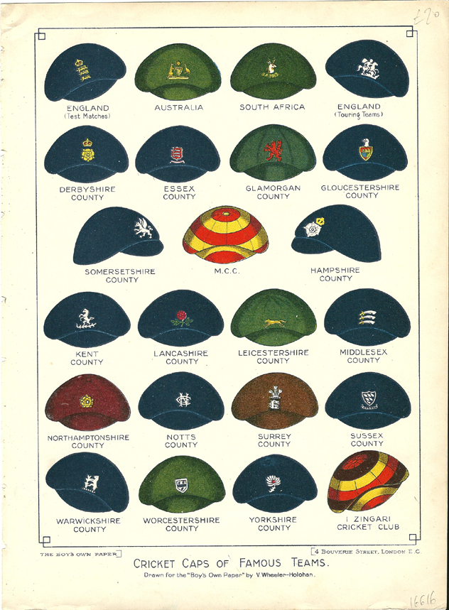Cricket Caps of Famous Teams